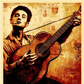 Woody Guthrie Canvas by Shepard Fairey