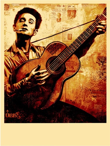 Woody Guthrie Canvas  by Shepard Fairey