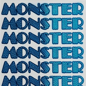 Monster (Neon Blue) by Ben Eine