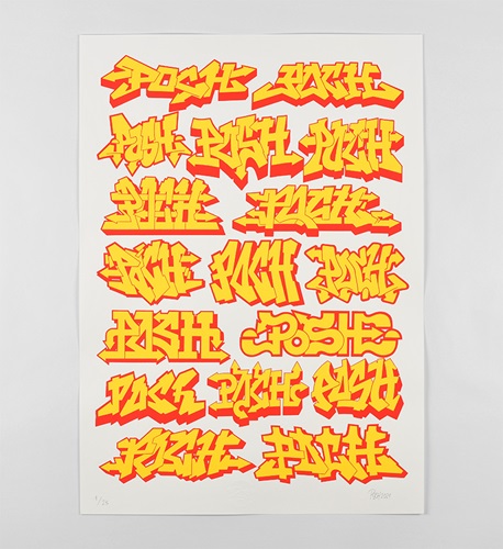 Typography Accumulation (Yellow & Red) by Poch