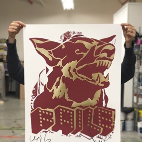 Faile Dog (Red / Gold Offset) by Faile