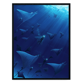 Wings Under The Waves (Twilight Variant (Blue)) by Marko Manev