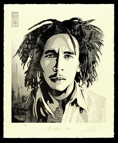 Bob Marley 40th Letterpress - Confrontation  by Shepard Fairey