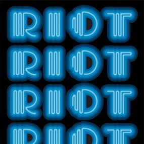 Riot (Blue) by Ben Eine