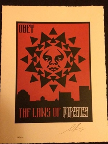 Obey The Laws Of Physics (Letterpress) by Shepard Fairey
