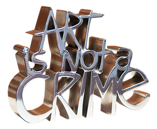 Art Is Not A Crime (Hard Candy) (Silver) by Mr Brainwash