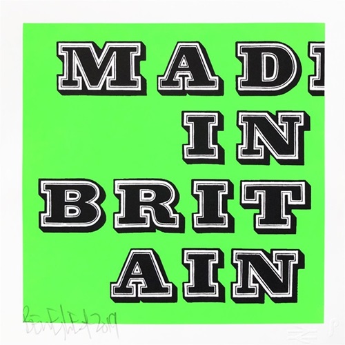 Mad In Britain (Fluoro Green) by Ben Eine