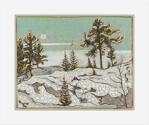 Moon And Pine Trees  by Billy Childish