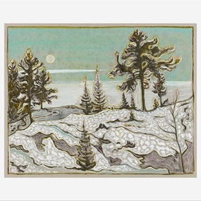 Moon And Pine Trees by Billy Childish