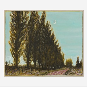 Moon And Poplar Trees by Billy Childish
