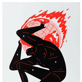 World On Fire (White) by Cleon Peterson