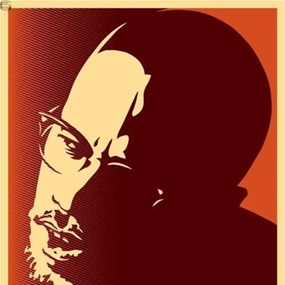 Malcolm X (Orange) by Shepard Fairey