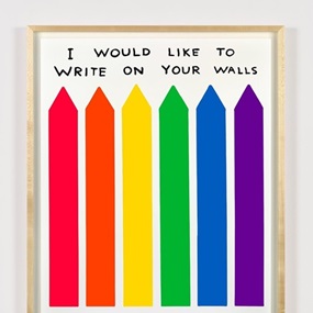 Untitled (I would like to write on your wall with my crayons is that OK?) (First Edition) by David Shrigley