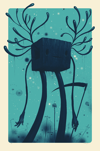 Silhouetted Reaper (Midnight - Blue) by Jeff Soto