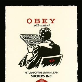 Obey With Caution (Letterpress) by Shepard Fairey