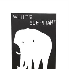 Linocut (White Elephant) by David Shrigley