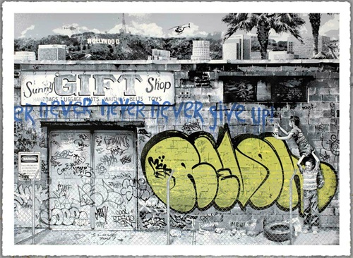 Never Give Up  by Mr Brainwash