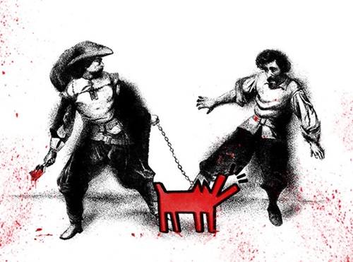Watch Out (Small Red) by Mr Brainwash