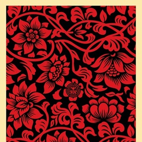 Floral Takeover 2017 (Red / Black) by Shepard Fairey