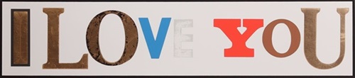 I Love You (White) by Peter Blake