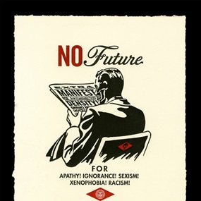 No Future Letterpress by Shepard Fairey