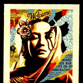 Welcome Visitors Letterpress by Shepard Fairey