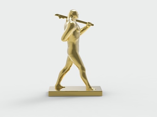 The Marcher (Sculpture) (Gold) by Cleon Peterson