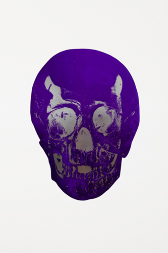 The Dead (Imperial Purple Silver Gloss Skull) by Damien Hirst
