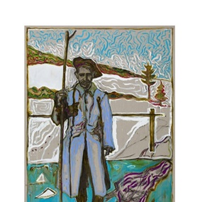 Man With Christmas Tree by Billy Childish