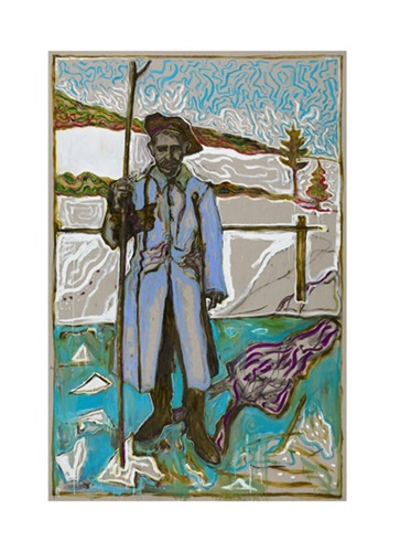 Man With Christmas Tree  by Billy Childish