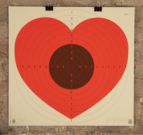 Heart/Target #03 (Fluoro Red) by Patrick Thomas
