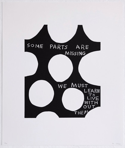 Linocut (Some Parts Are Missing....)  by David Shrigley