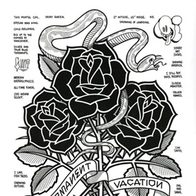 Black Roses (Impermanent Vacation) (Hand-Embellished) by Mike Giant