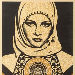 Arab Woman (Gold) by Shepard Fairey