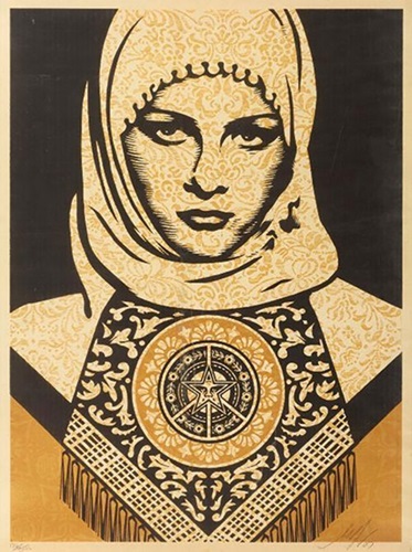 Arab Woman (Gold) by Shepard Fairey