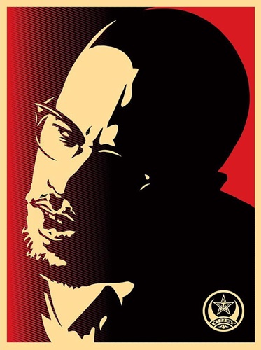 Malcolm X (Red) by Shepard Fairey