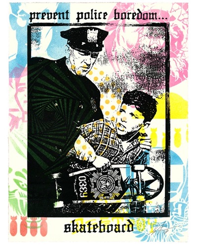 Prevent Police Boredom (Hand-Stencilled) by Shepard Fairey