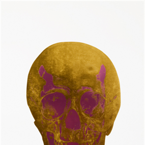The Dead (Oriental Gold Loganberry Pink Skull) by Damien Hirst