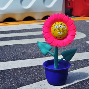 Sun Flower Sculpture - Spongebob (Shocking Pink Special Edition) by Ron English