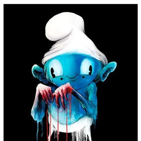 Guilty Smurf Black by Alex Pardee