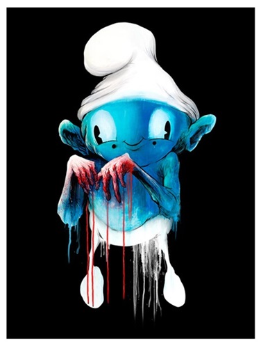 Guilty Smurf Black  by Alex Pardee