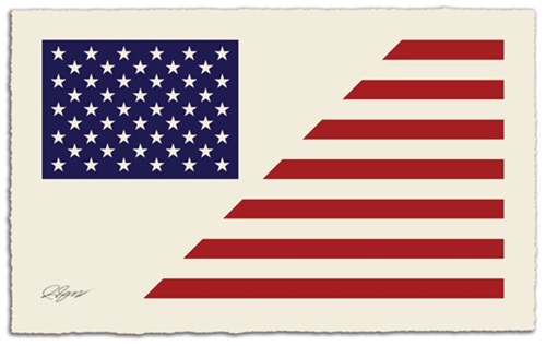 "Stars" & Stripes - America Divided (Cream) by Rene Gagnon