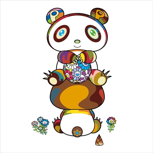 Sitting Pandas Here And There  by Takashi Murakami