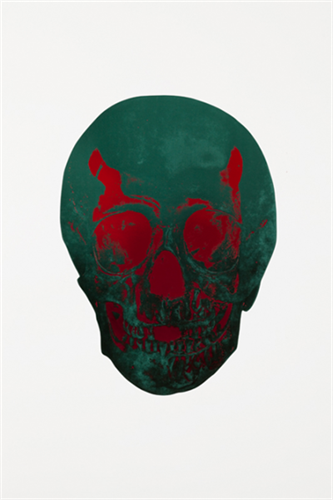 The Dead (Racing Green Chilli Red Skull) by Damien Hirst