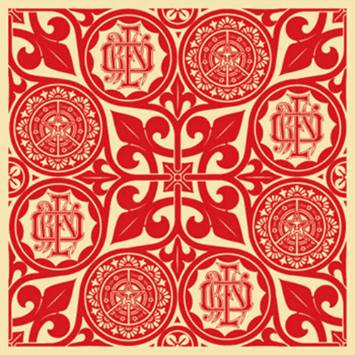 Rise Above Peace Patterns (Red) by Shepard Fairey