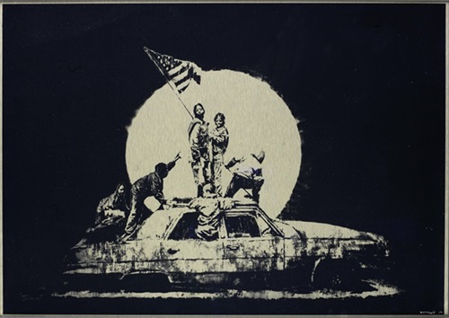 Flag (Gold On Formica) by Banksy