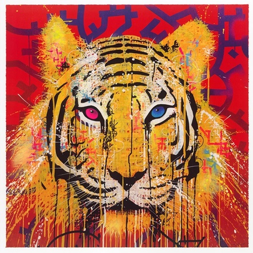 Pink Blue Eyes Tiger  by Marko93