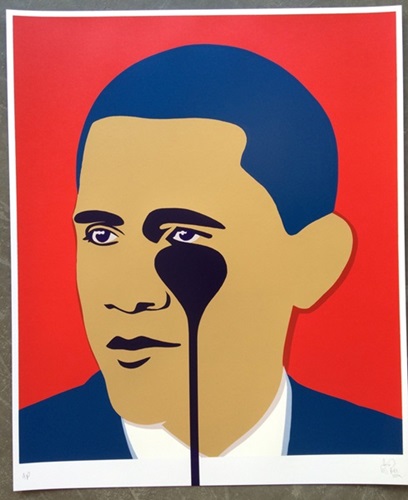 Crying Obama (Red) by Pure Evil