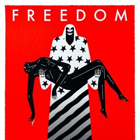 Freedom / Prosperity At Any Price (Red) by Cleon Peterson
