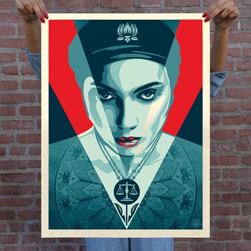 Justice Woman (Red) by Shepard Fairey